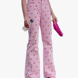 Pink Pants with red heart pants